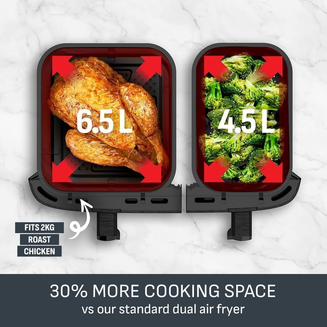 11L XXL Dual Zone Air Fryer Large Capacity Extra Crisp Bake Roast Dehydrate 7