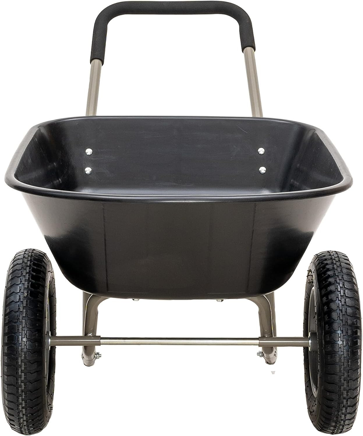 85L 2-Wheel Garden Wheelbarrow – Black – Pneumatic Tyres Heavy Duty 150kg Steel