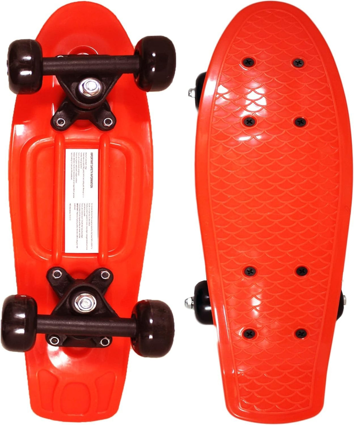 16in Kids Mini Cruiser Skateboard Sunset Orange Beginner Plastic Board