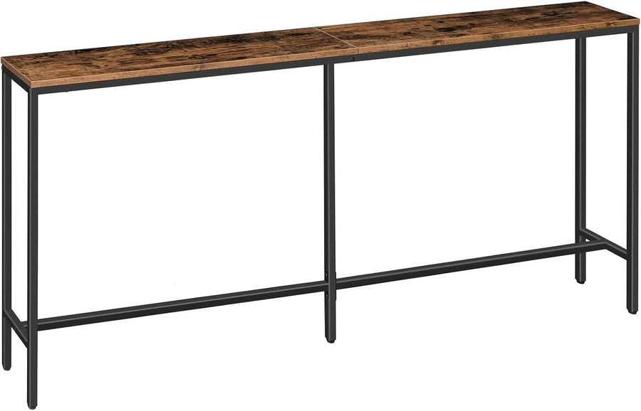 Narrow Console Table Rustic Wood Metal Frame – 180cm Hallway Sofa Side