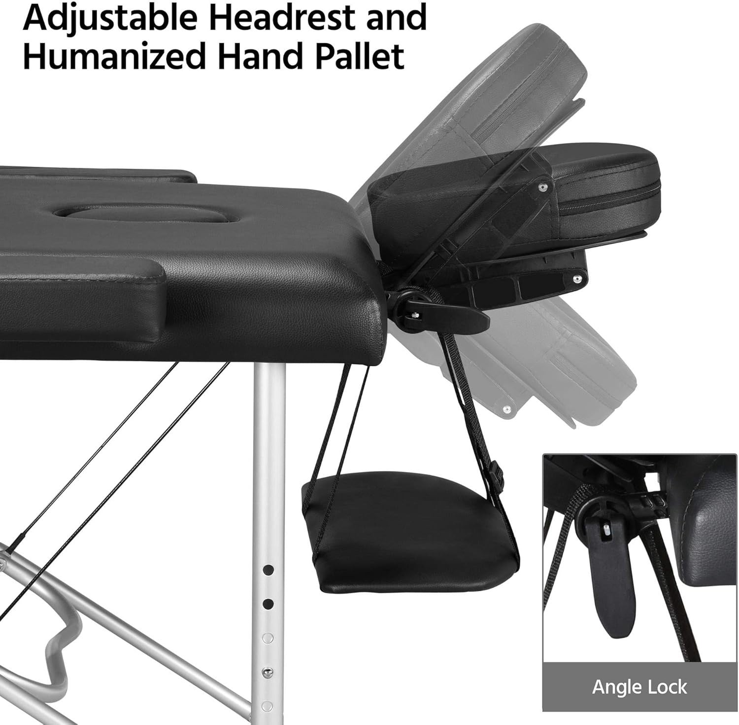 Portable Massage Table 2 Section with Saddle Stool Set Adjustable Spa Beauty Bed