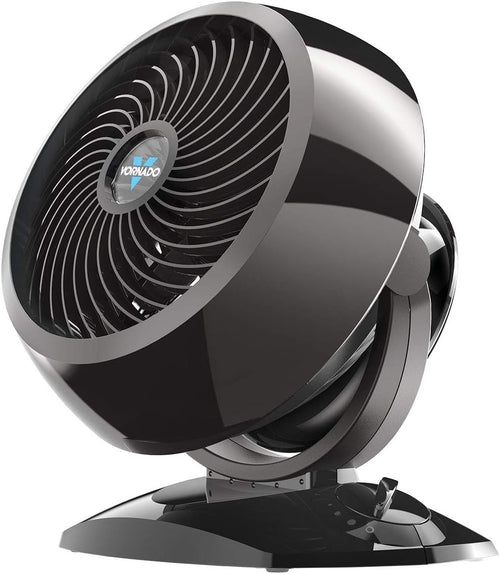 Black Table Fan – 3-Speed Quiet Air Circulator w/ Adjustable Tilt for Bedroom