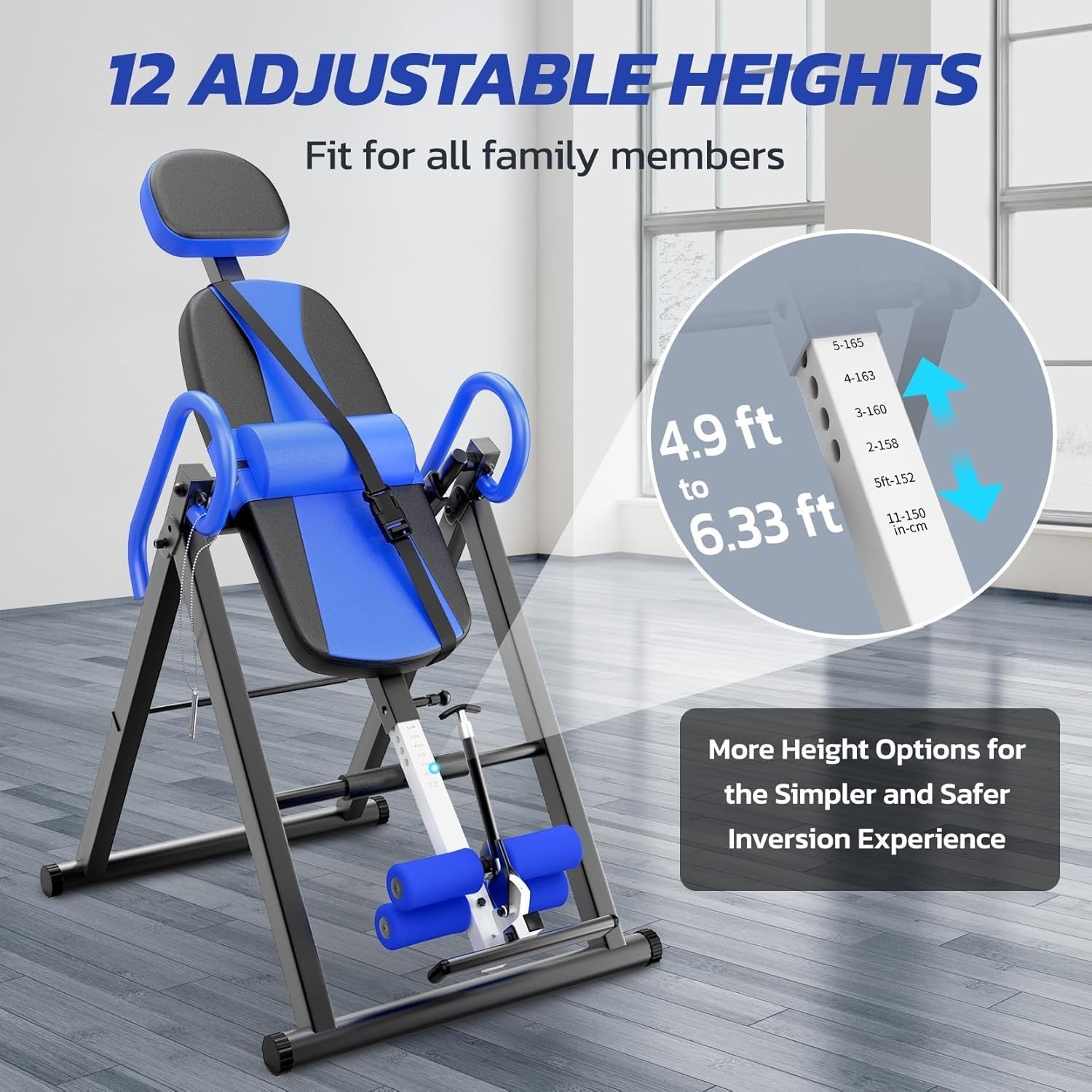 Heavy Duty Inversion Table Back Stretcher 300lb Adjustable