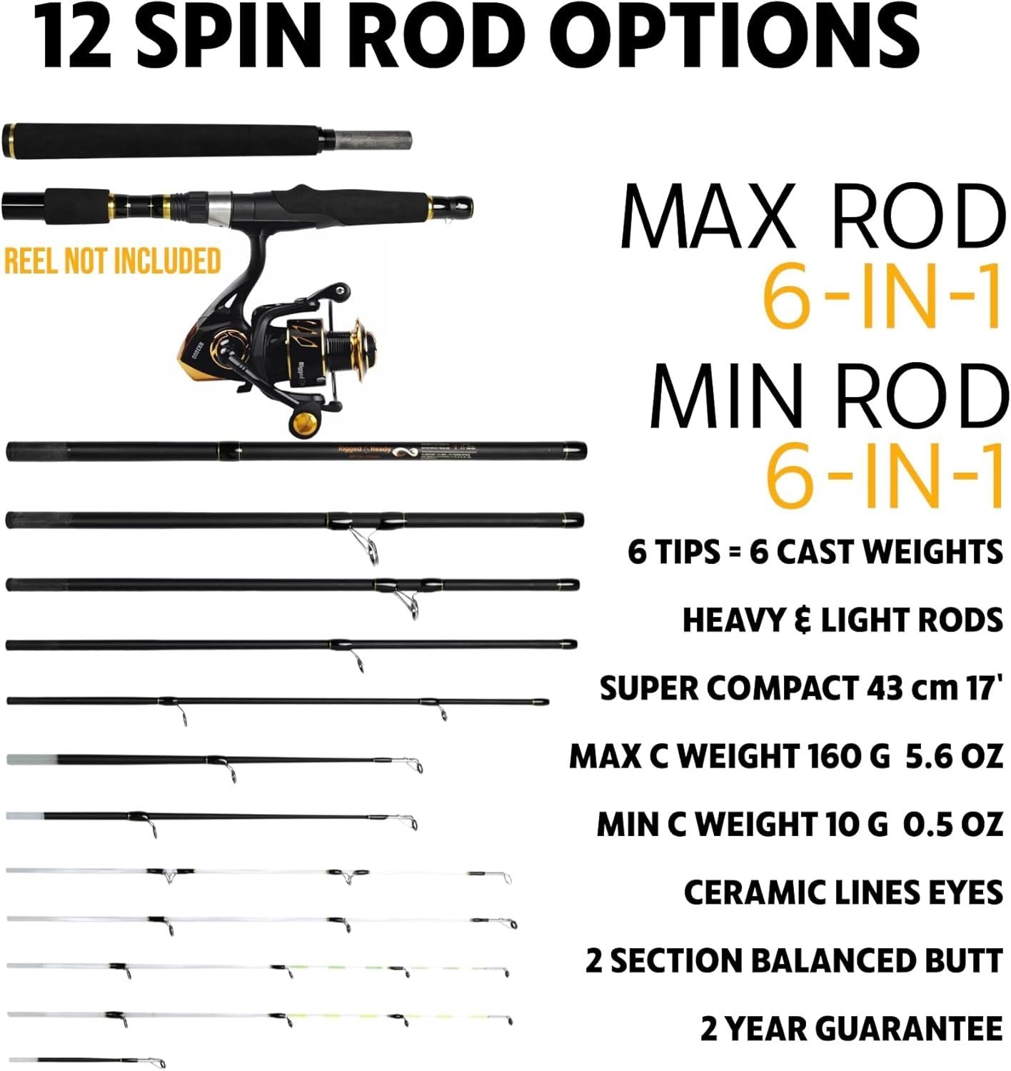 X Ultimate Travel Fishing Rod – 25+ Techniques, Spin, Baitcast, Fly