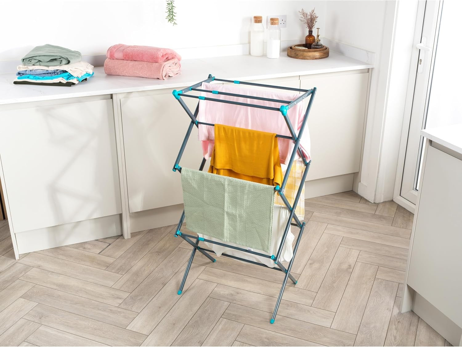 Expandable Clothes Airer 3 Tier Folding Drying Rack Indoor Space Saving