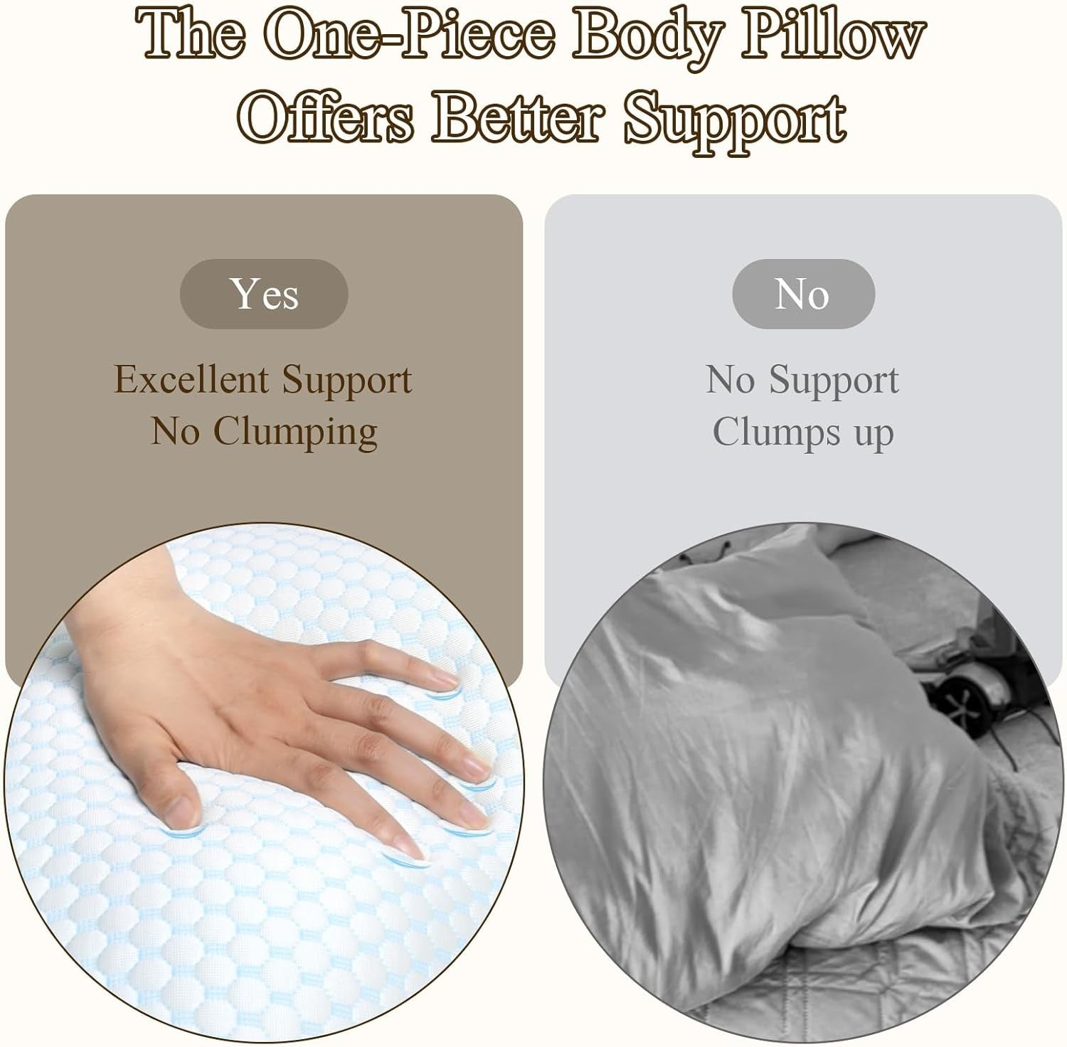Mermaid Body Pillow for Side Sleepers Memory Foam Ergonomic Support