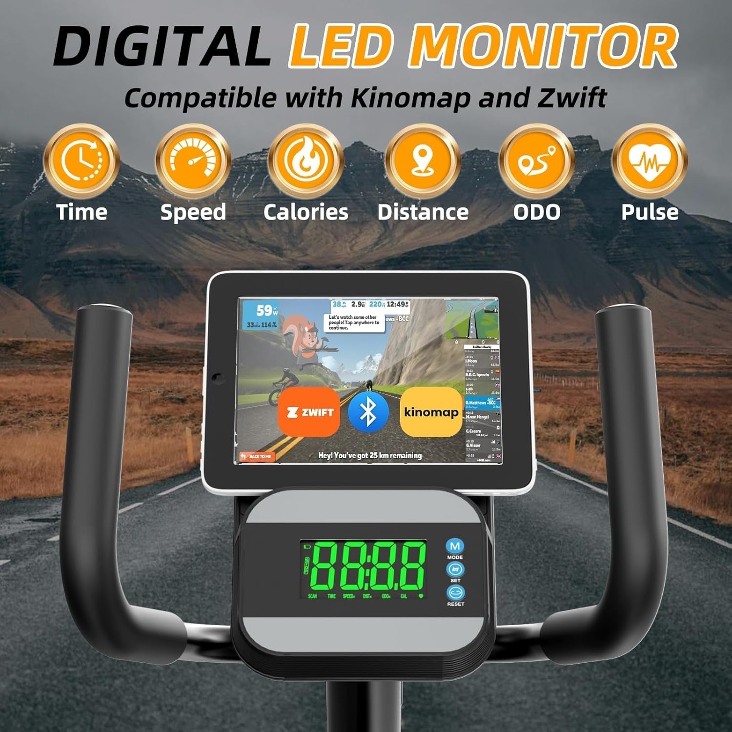 Recumbent Exercise Bike Magnetic Bluetooth LED Pulse 400LB Adjustable Seat Home