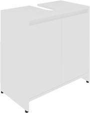 White Under Sink Bathroom Storage Cabinet Cupboard Unit 60x35x61cm