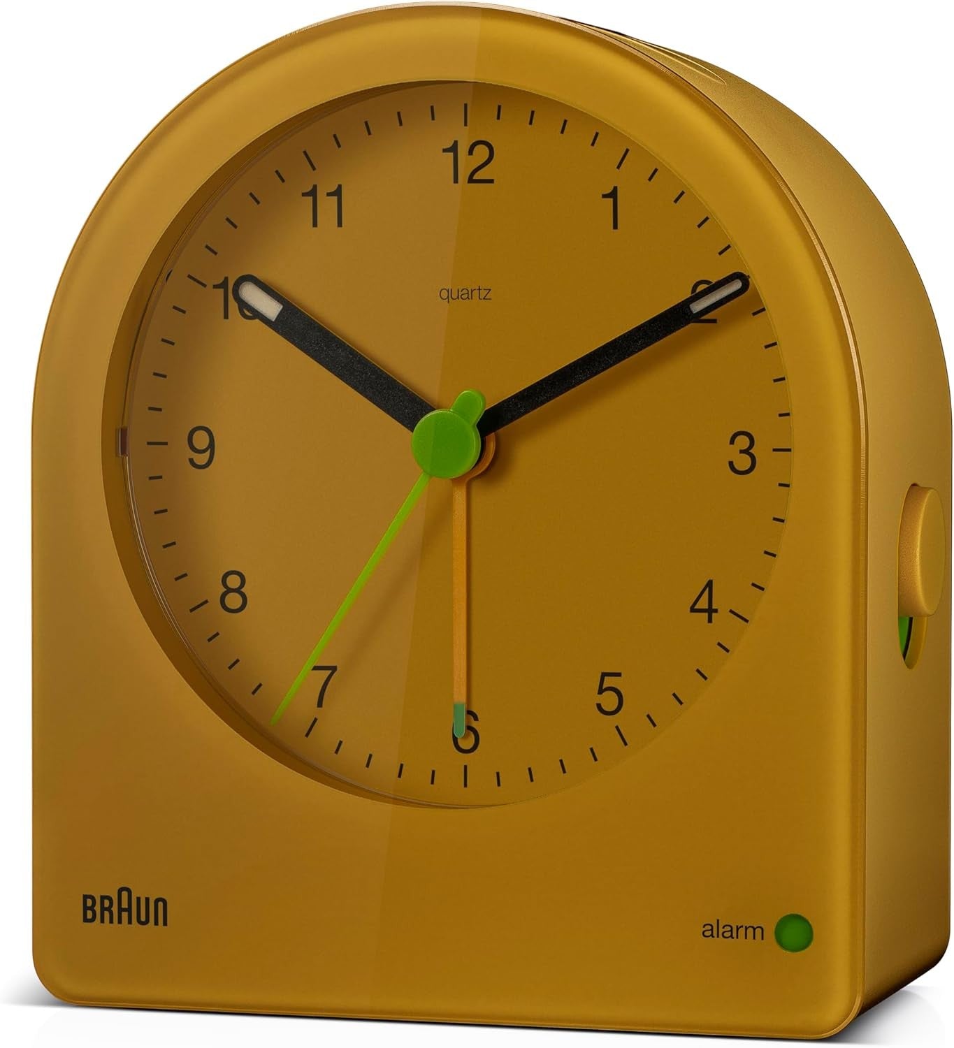 Yellow Analogue Alarm Clock Silent Quartz Backlight Snooze Crescendo Beep