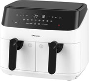 Dual Air Fryer XL 9L Family Size | 8 Presets Healthy Cooking | White