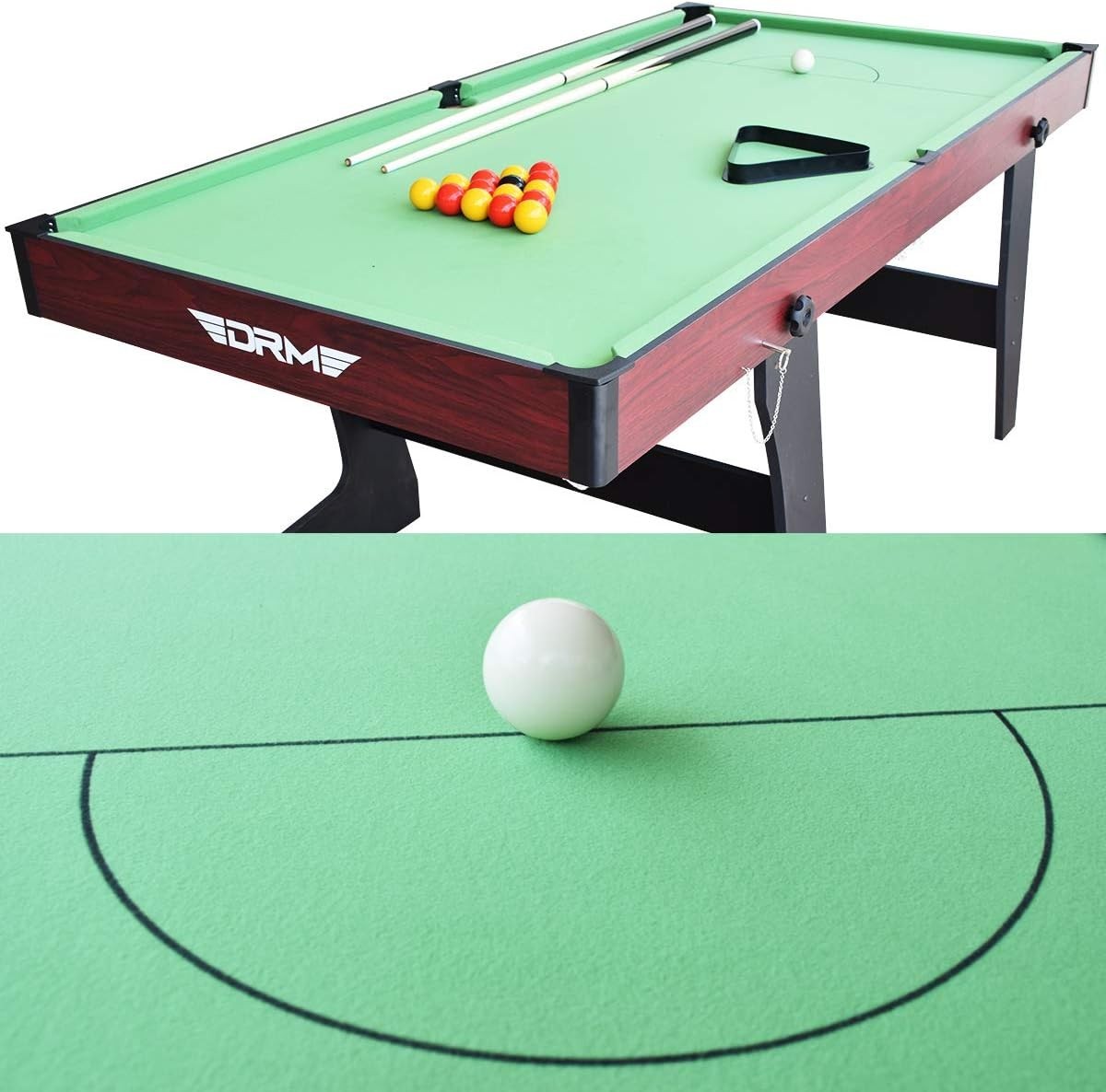 6FT Foldaway Billiards Table Snooker Pool Set Home Game w Cues
