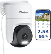 2.5K 4MP PTZ Security Camera Outdoor WiFi 360° AI Detection Alexa