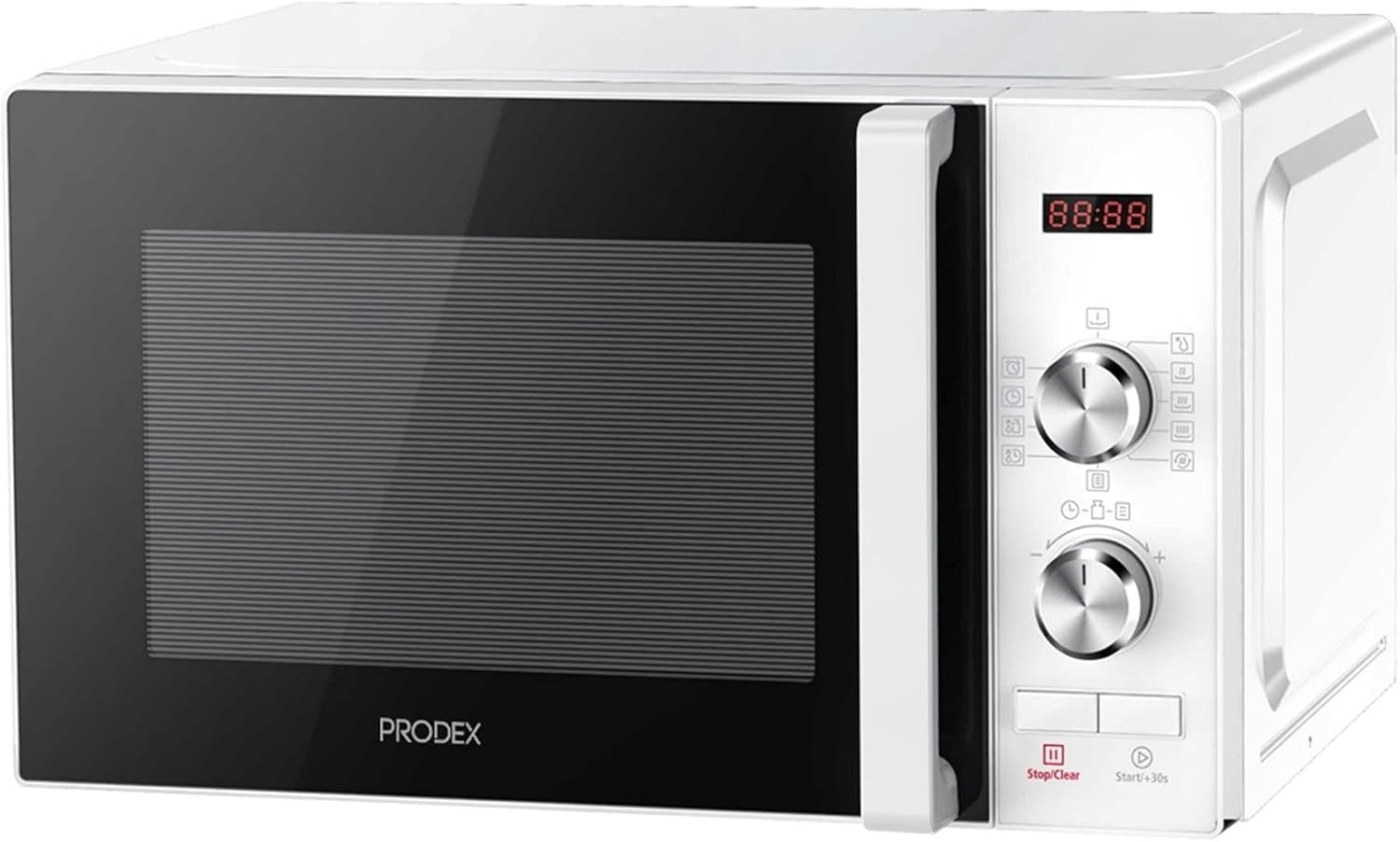20L Digital Microwave 800W 6 Power Levels Defrost White Timer
