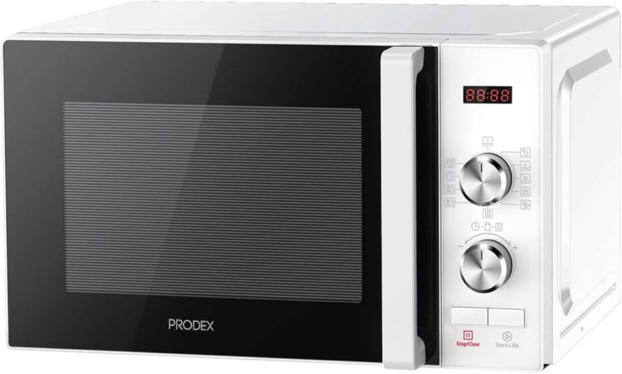 20L Digital Microwave 800W 6 Power Levels Defrost White Timer