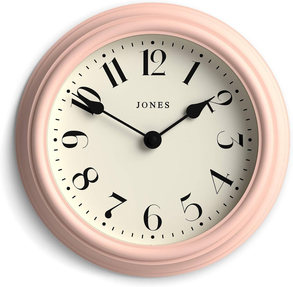 23cm Pink Wall Clock Modern Retro Design | Quiet Quartz Kitchen Bedroom Office