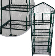 4 Tier Mini Greenhouse Clear PE Cover Portable Garden Plant Grow Rack 130cm