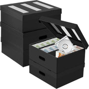 5 Pack CD Storage Boxes Cardboard Organizer Holds 450 CDs Stackable Lid