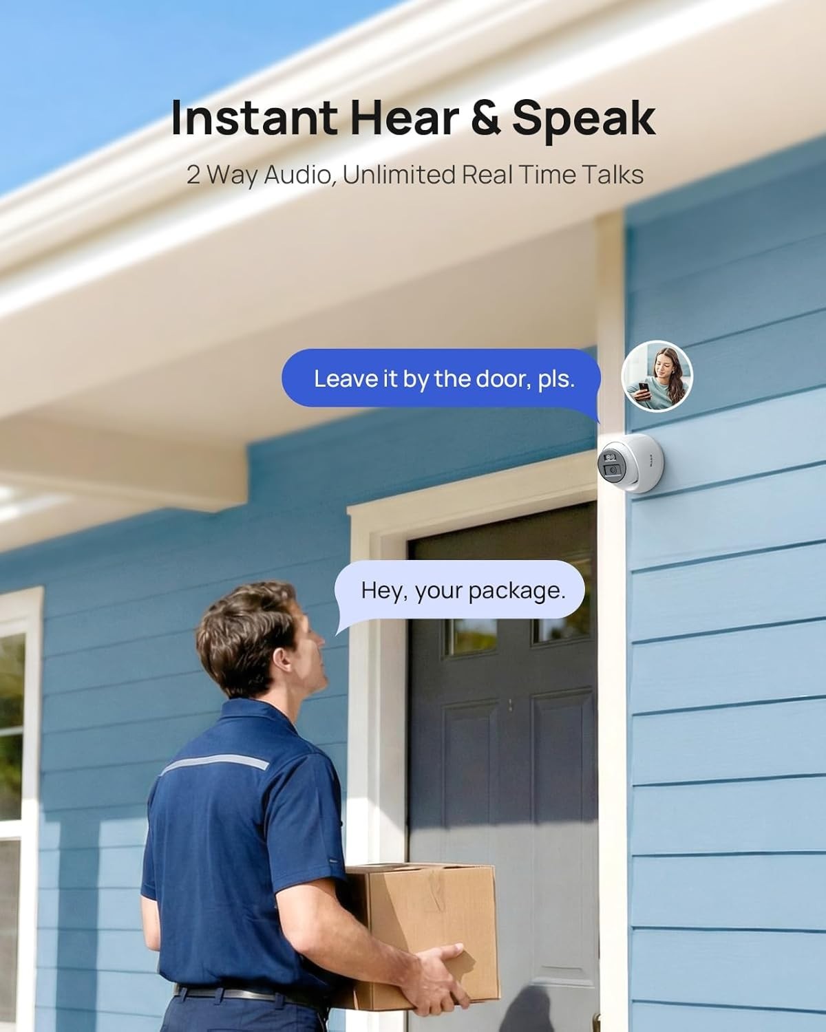 3K PoE Security Camera 2 Pack Color Night Vision 2-Way Audio IP67