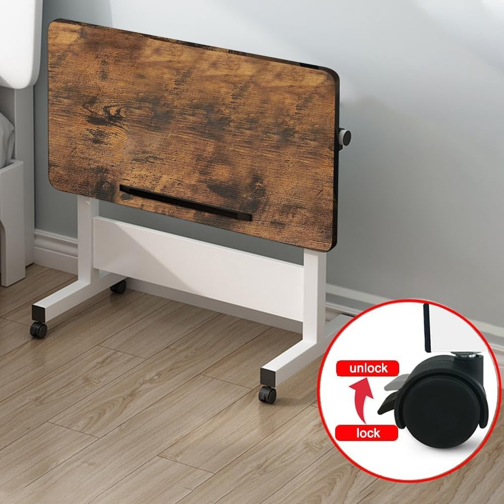 Height Adjustable Standing Desk on Wheels Laptop Table Office 80x40cm