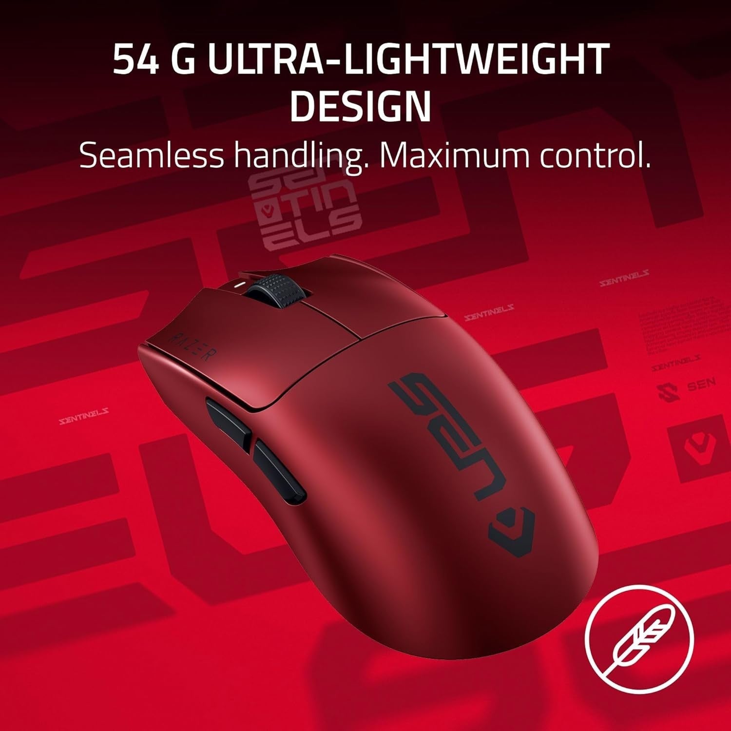 Ultra Light Wireless Esports Mouse 35K DPI 8K Polling Pro Gaming Precision Red