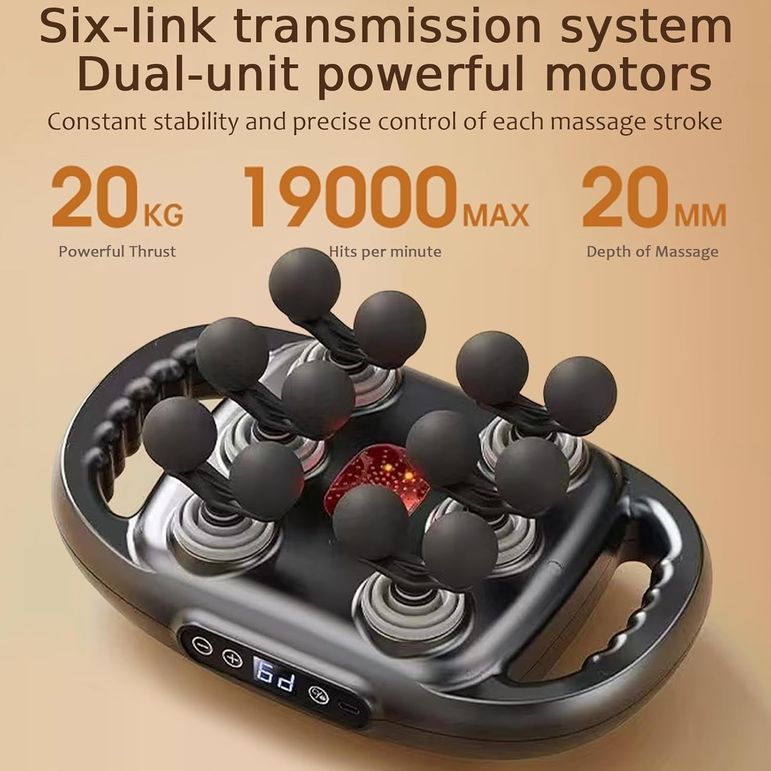 Deep Tissue Massage Gun 12 Head Multi-Node Body Massager 9 Modes Pain Relief