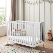 Acrylic Baby Cot Bed Convertible Toddler Bed Adjustable Height Modern Design XL