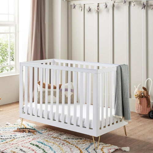 Acrylic Baby Cot Bed Convertible Toddler Bed Adjustable Height Modern Design XL