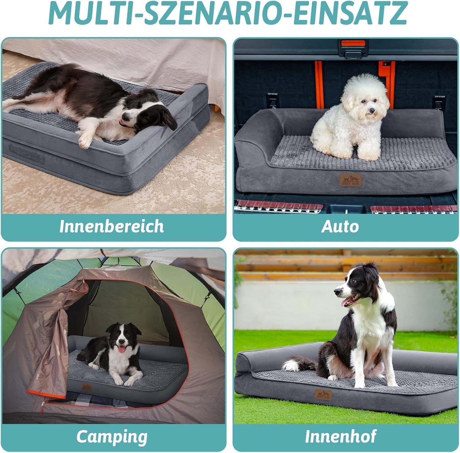 Large Orthopedic Dog Sofa Bed 107x76cm Washable L Shape