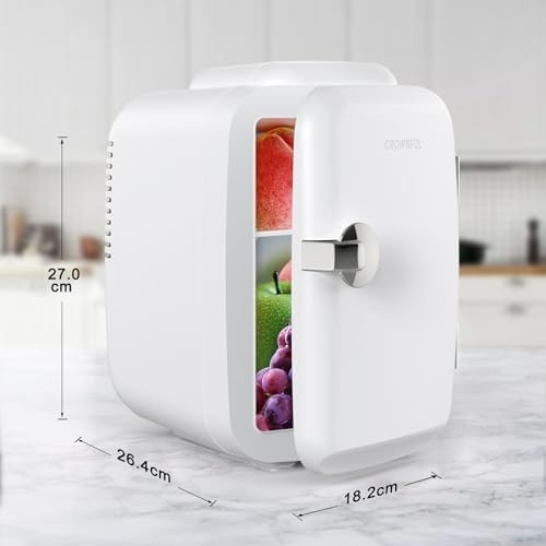 Mini Fridge 4L Portable Cooler & Warmer AC/DC Compact Quiet White