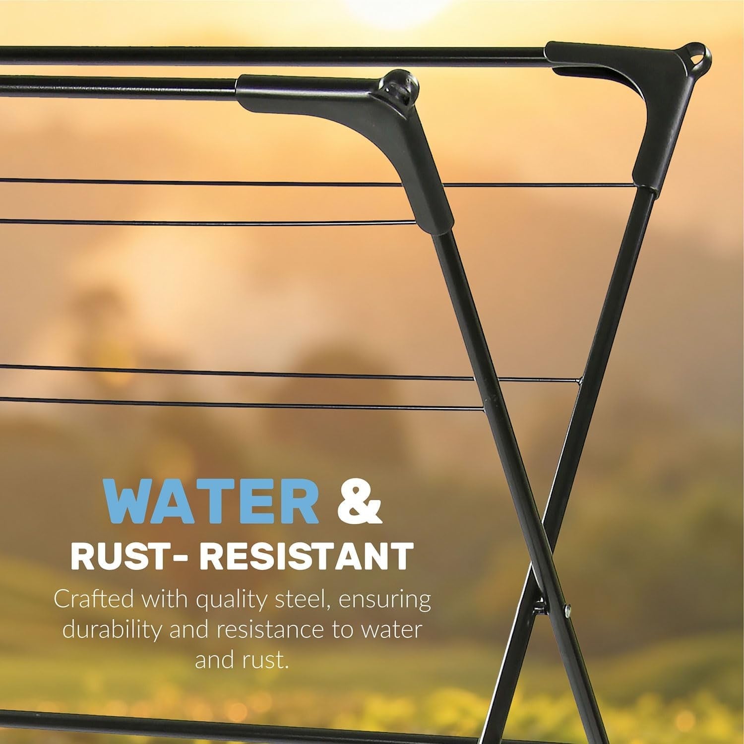 3 Tier Clothes Airer Folding Drying Rack Heavy Duty with Hanger Hooks Indoor