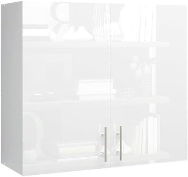 Space-Saving 80cm White Gloss Kitchen Wall Cabinet – Easy Install & Durable
