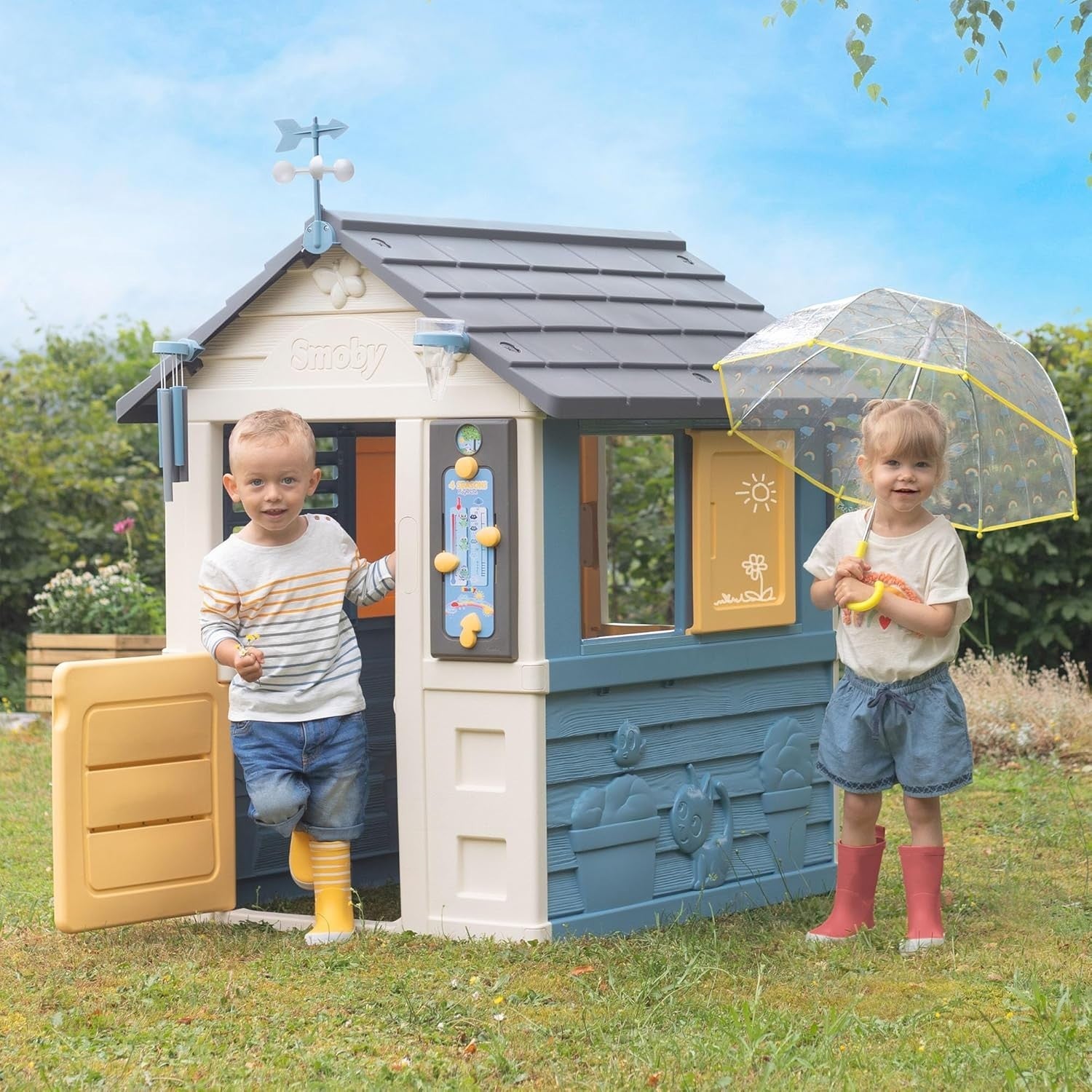 Kids 4 Seasons Playhouse Weather Learning Garden House Outdoor Toy