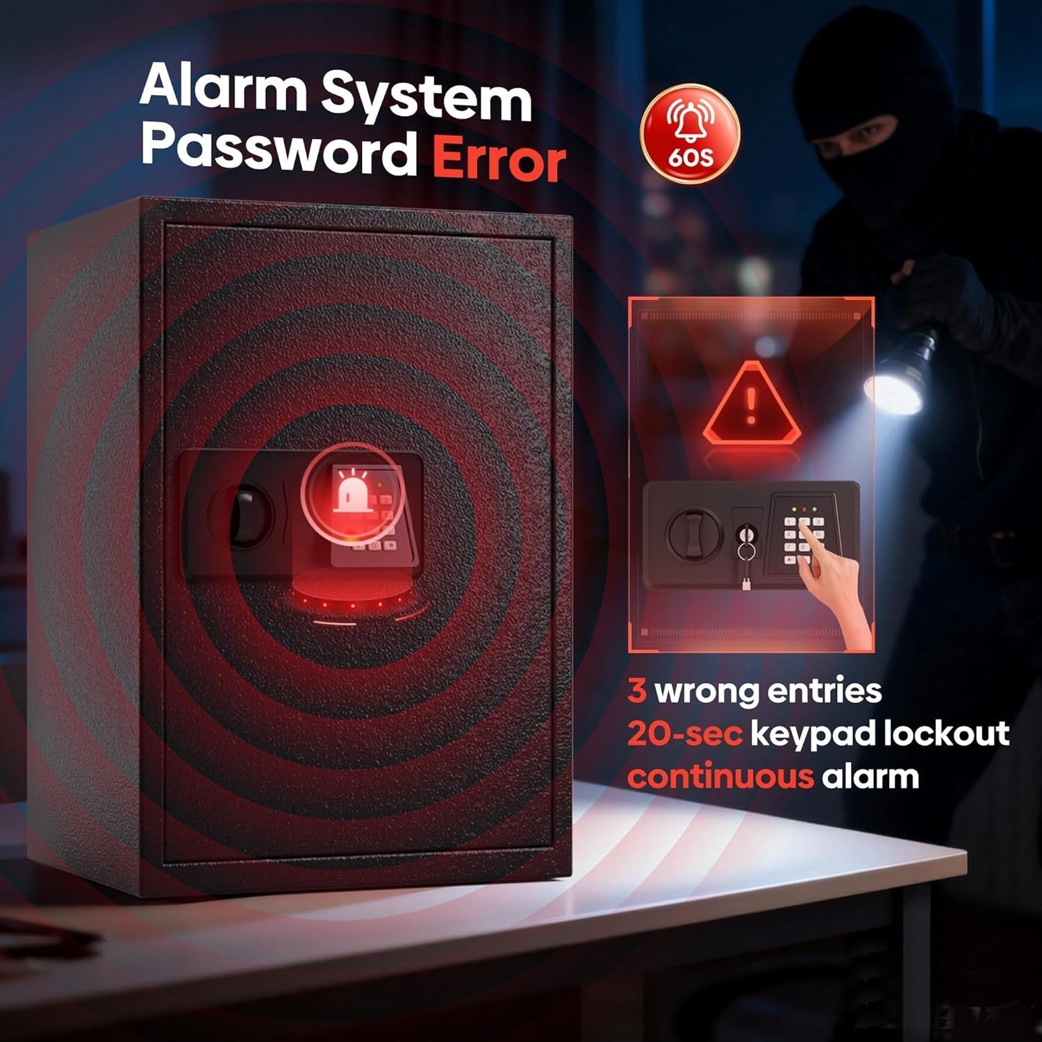 75L Fireproof Safe Box Digital Keypad Lock Home Office Security Safe