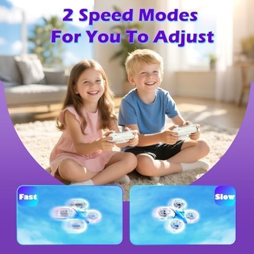 Mini RC Drone for Kids 360° Flip LED Lights Altitude Hold Headless Mode Blue