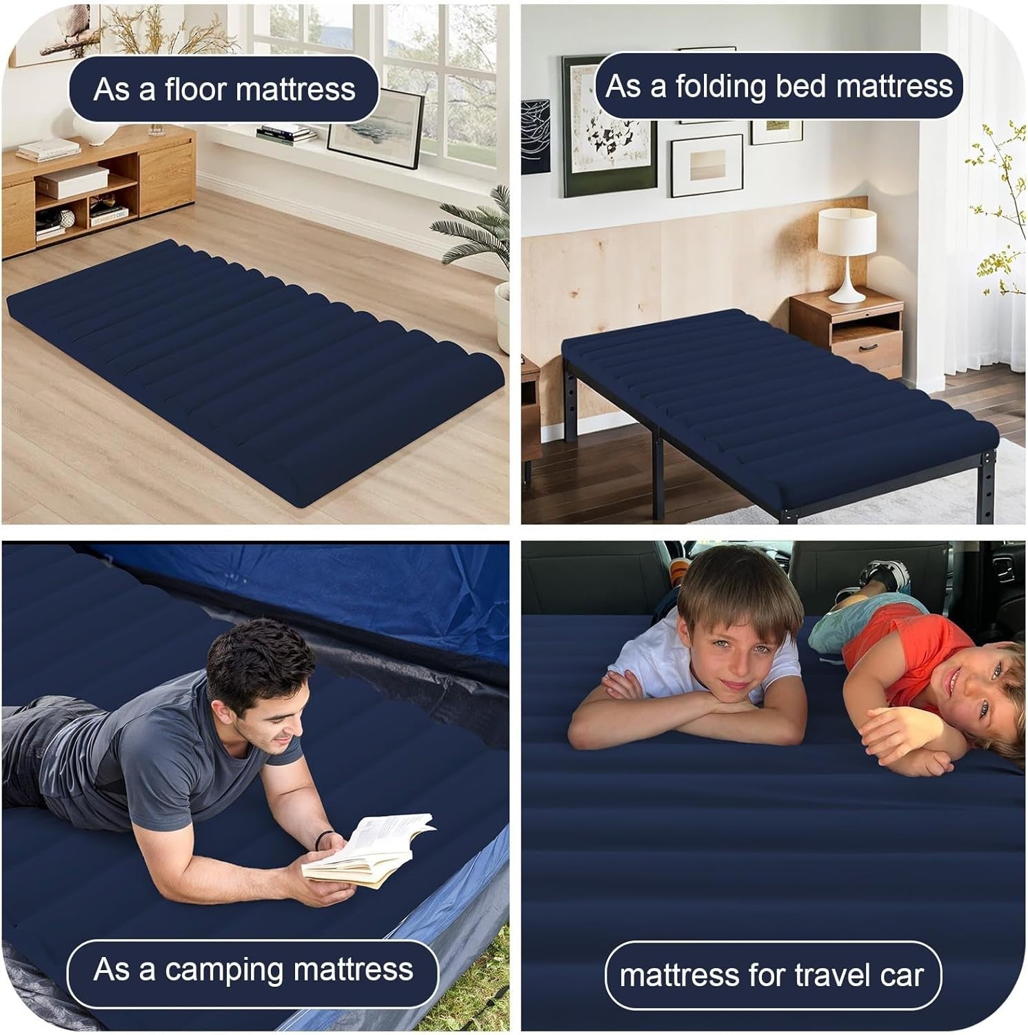 Portable Roll-Up Floor Mattress 190x120cm | High-Density Foam Futon Pad