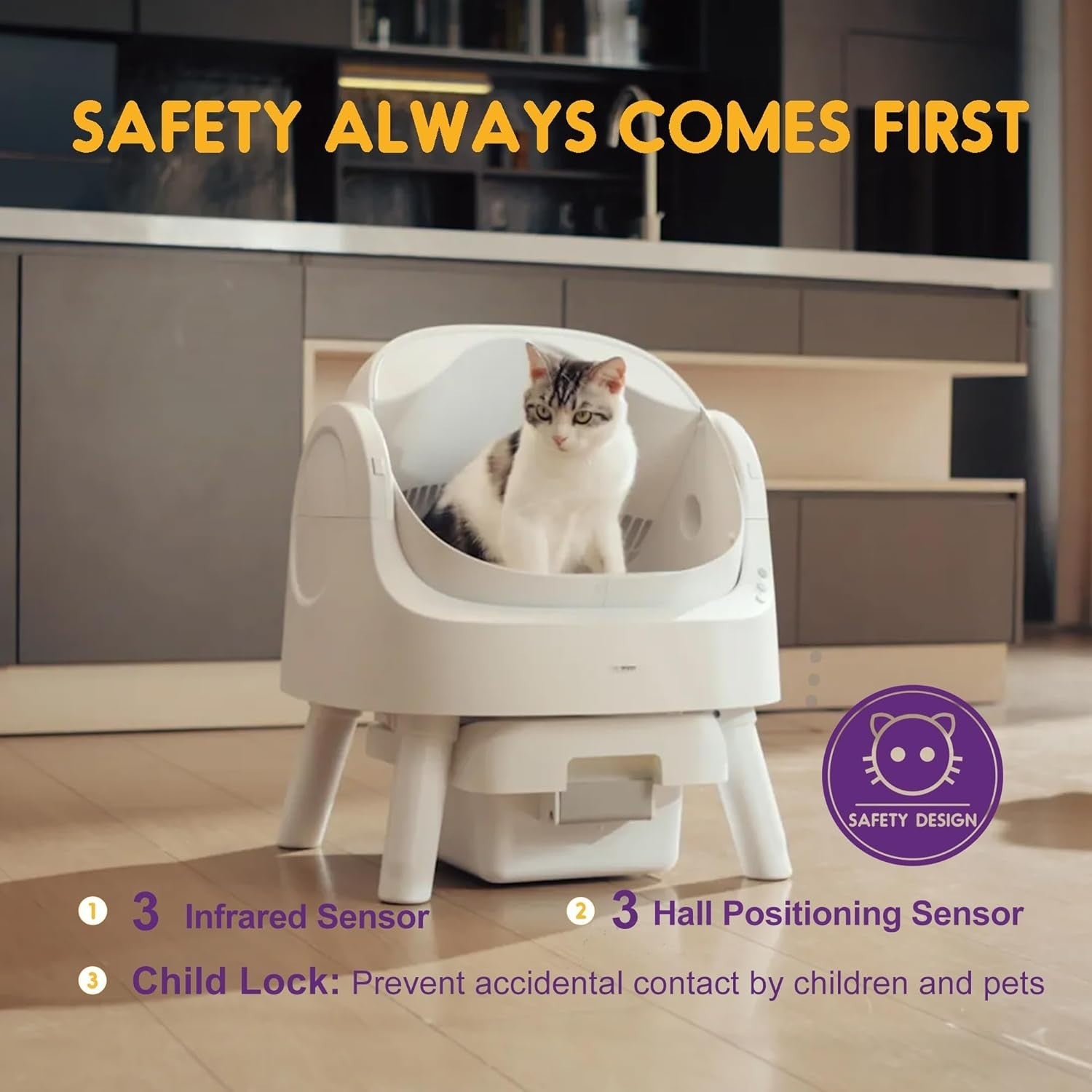 Self Cleaning Cat Litter Box Large Automatic Open Top Quiet Multi Cat