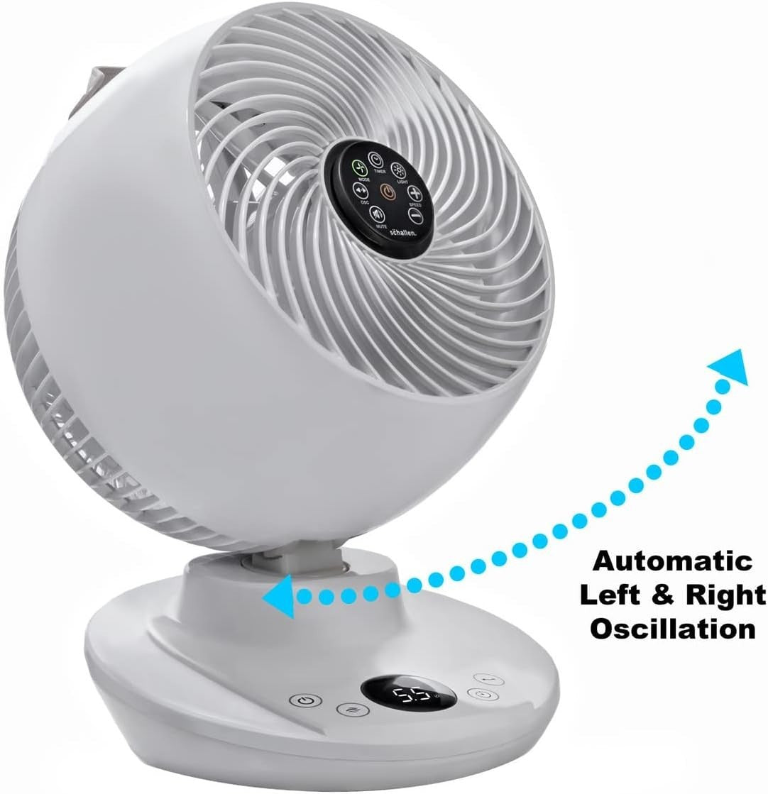 18" Quiet Table Fan – 4-Speed Oscillating Desk Air Circulator w/ LCD & Remote