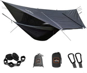 Camping Hammock Tent Black 2-Person | 118x78in Bug Net + 138x114in Rainfly
