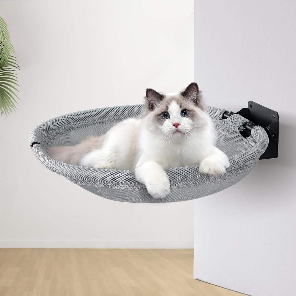 Wall Mounted Cat Hammock Foldable Double Deck Metal Cat Bed Shelf