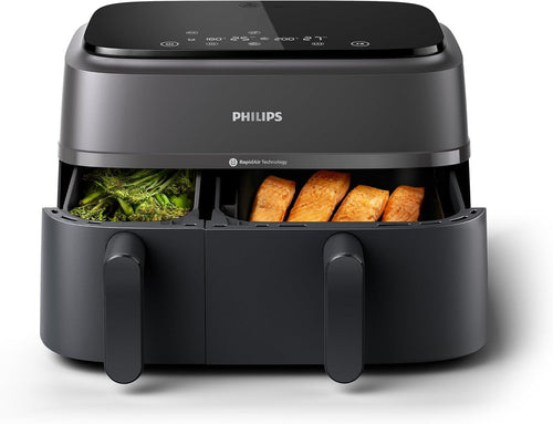 Dual Basket Air Fryer 9L 2 Drawer 13-in-1 RapidAir Extra Crisp Low-Fat Digital