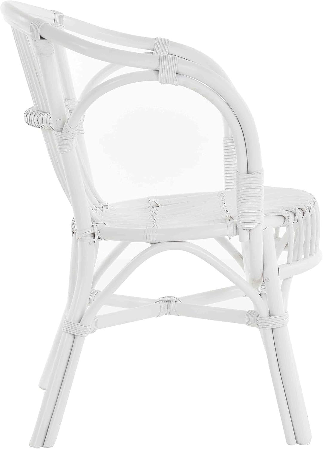 White Rattan Wicker Armchair Scandinavian Indoor Accent Chair Natural Finish
