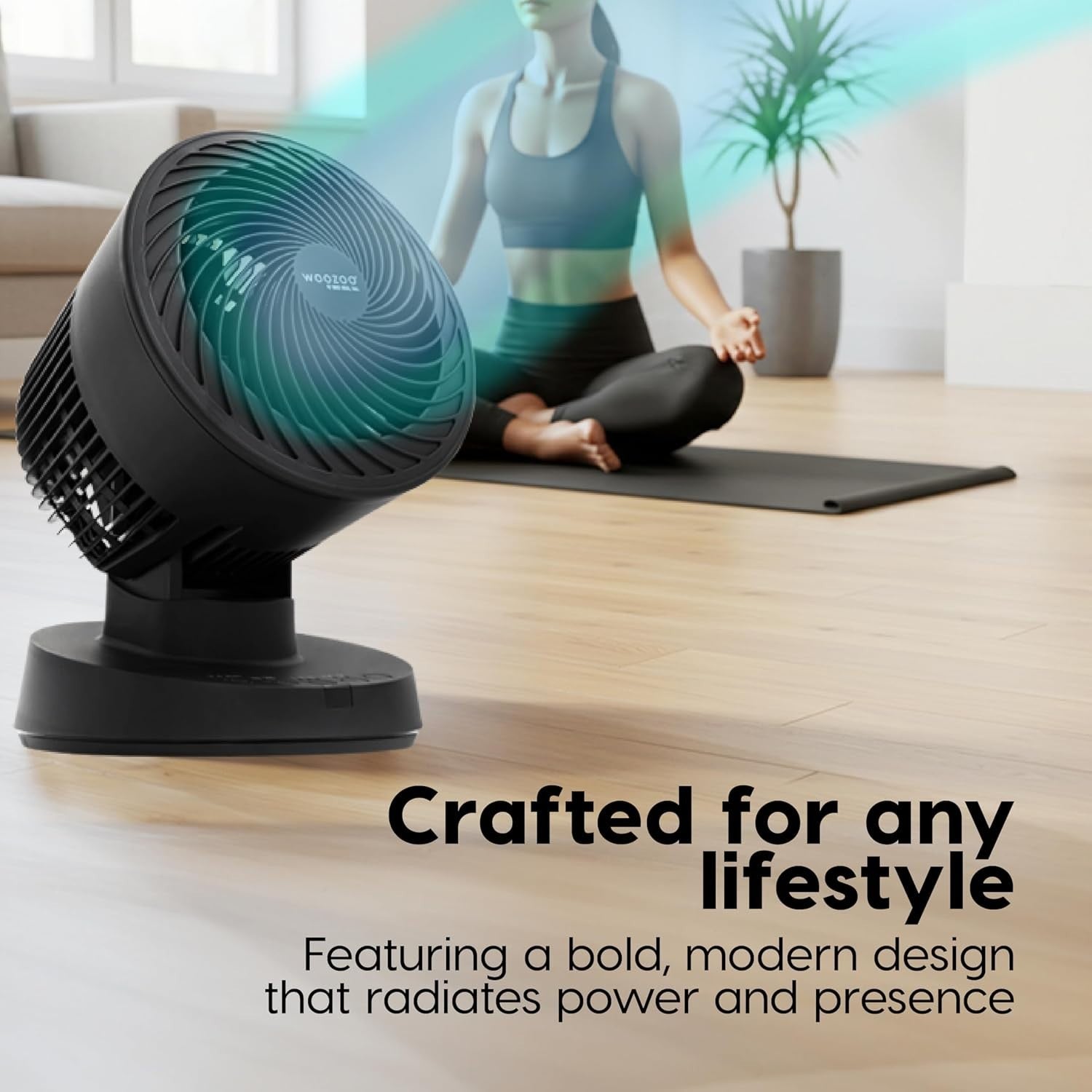 6-Inch Oscillating Desk Fan Black – Quiet Turbo Air Circulator w/ Remote & Tilt