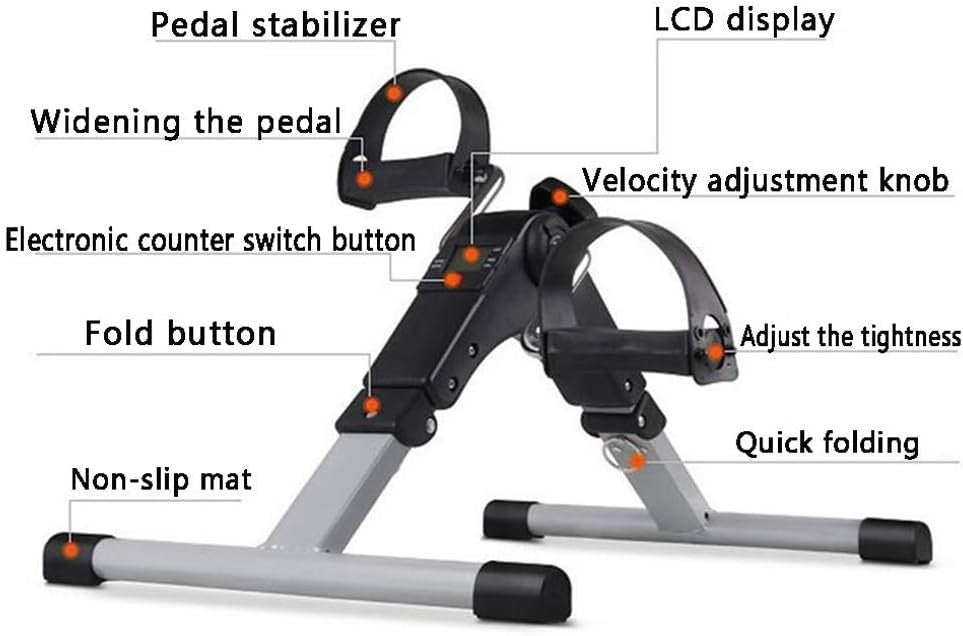 Under Desk Mini Pedal Trainer LCD Non Slip Arm Leg Fitness