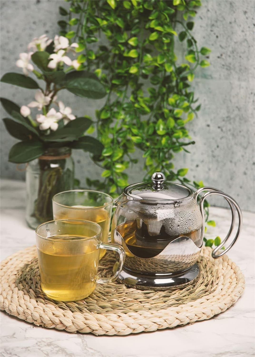 Glass Teapot with Removable Infuser 660ml Borosilicate Tea Pot