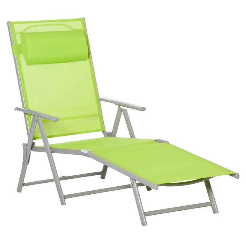 Adjustable Reclining Folding Sun Lounger Chair Outdoor Garden Relaxer