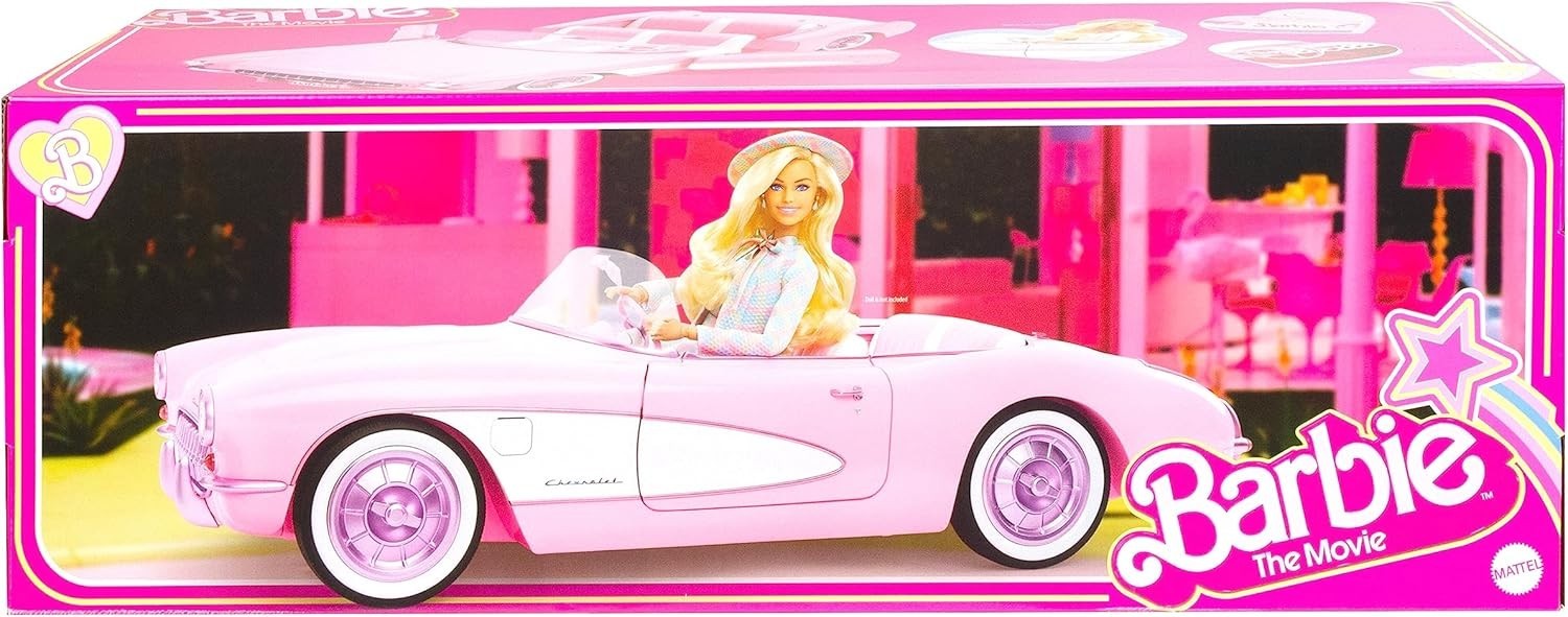 Pink Vintage Convertible Doll Car Whitewall Tires Trunk Storage
