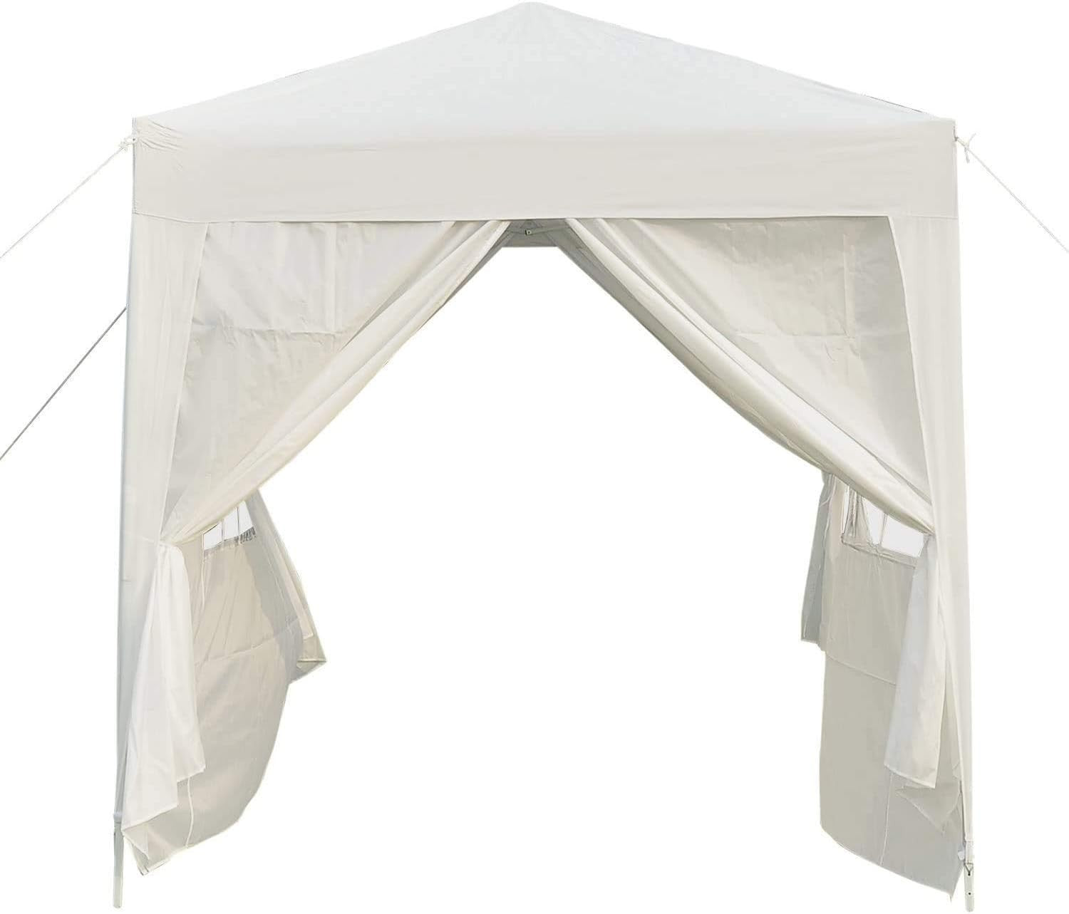 2x2m Pop Up Gazebo Garden Party Tent Waterproof w/ Sidewalls White