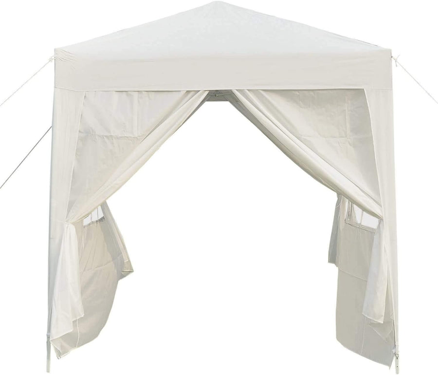 2x2m Pop Up Gazebo Garden Party Tent Waterproof w/ Sidewalls White