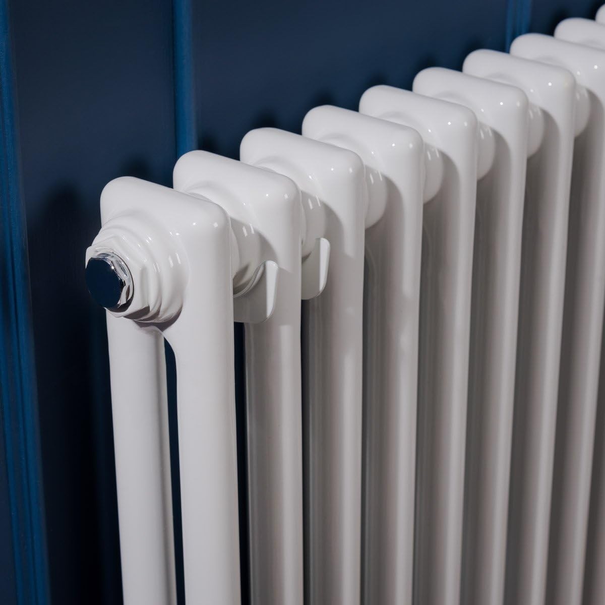 Double Column Horizontal Radiator 600x830mm White Cast Iron Style