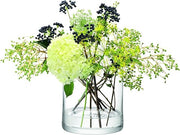 Clear Glass Cylinder Vase 17cm Tall Minimalist Flower Candle Holder Decor